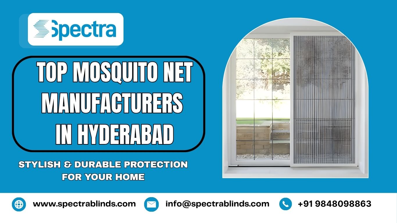 Modern mosquito net doors and windows in a stylish Hyderabad home – Spectra Blinds mosquito net solutions.